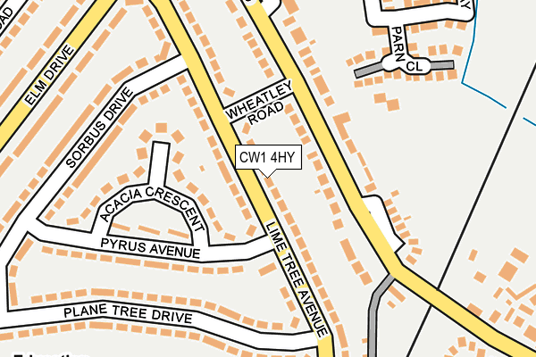 CW1 4HY map - OS OpenMap – Local (Ordnance Survey)