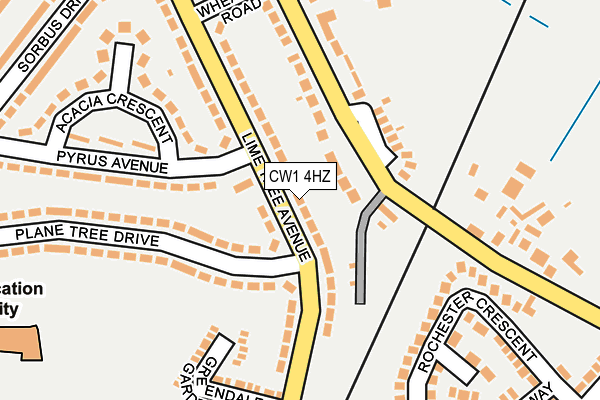 CW1 4HZ map - OS OpenMap – Local (Ordnance Survey)