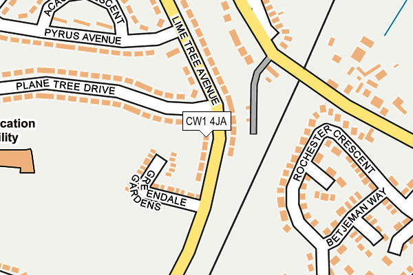 CW1 4JA map - OS OpenMap – Local (Ordnance Survey)