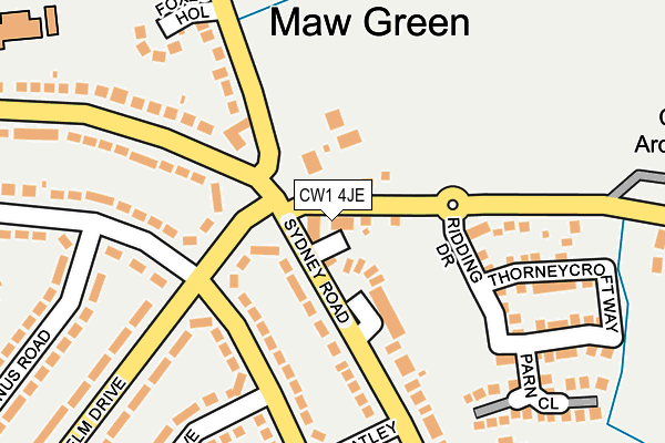 CW1 4JE map - OS OpenMap – Local (Ordnance Survey)