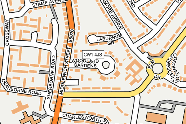 CW1 4JS map - OS OpenMap – Local (Ordnance Survey)
