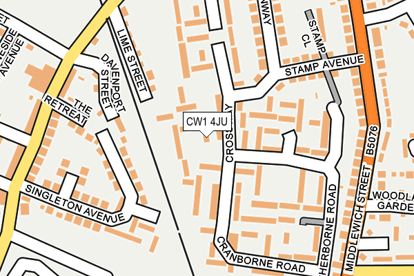CW1 4JU map - OS OpenMap – Local (Ordnance Survey)