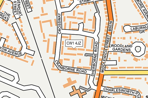 CW1 4JZ map - OS OpenMap – Local (Ordnance Survey)