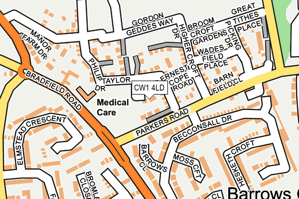 CW1 4LD map - OS OpenMap – Local (Ordnance Survey)