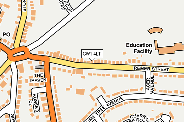 CW1 4LT map - OS OpenMap – Local (Ordnance Survey)