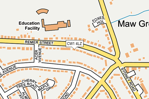 CW1 4LZ map - OS OpenMap – Local (Ordnance Survey)