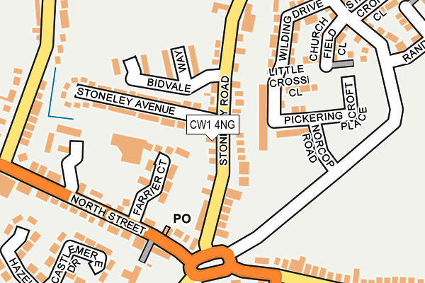 CW1 4NG map - OS OpenMap – Local (Ordnance Survey)