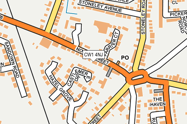 CW1 4NJ map - OS OpenMap – Local (Ordnance Survey)