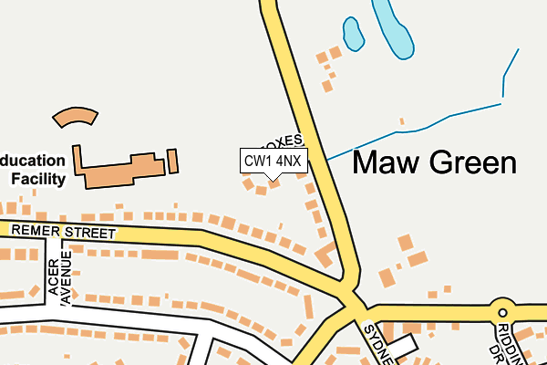 CW1 4NX map - OS OpenMap – Local (Ordnance Survey)