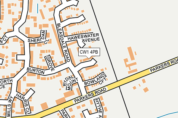 CW1 4PB map - OS OpenMap – Local (Ordnance Survey)