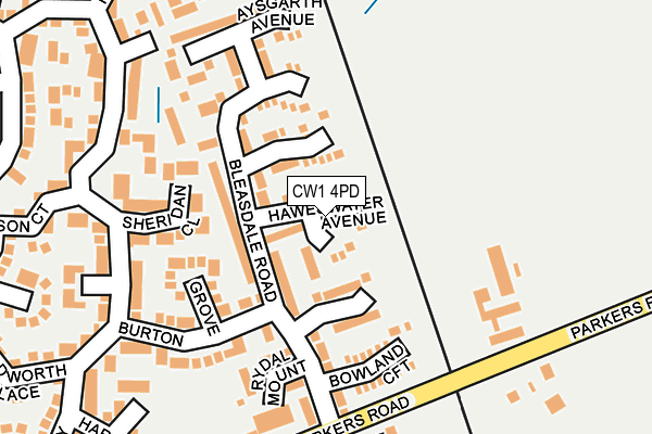 CW1 4PD map - OS OpenMap – Local (Ordnance Survey)