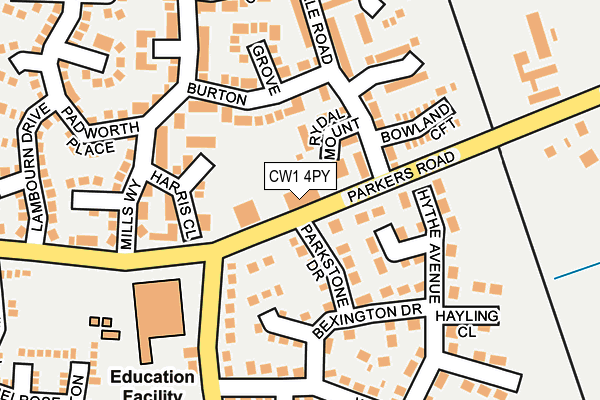 CW1 4PY map - OS OpenMap – Local (Ordnance Survey)