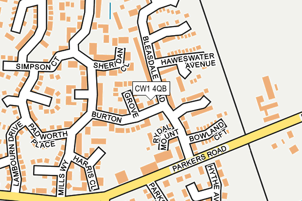 CW1 4QB map - OS OpenMap – Local (Ordnance Survey)
