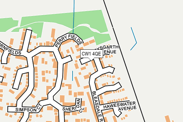 CW1 4QE map - OS OpenMap – Local (Ordnance Survey)