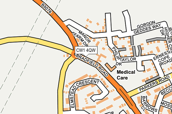 CW1 4QW map - OS OpenMap – Local (Ordnance Survey)