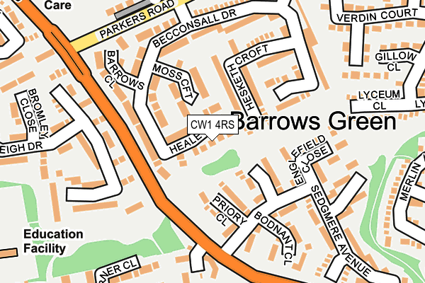 CW1 4RS map - OS OpenMap – Local (Ordnance Survey)