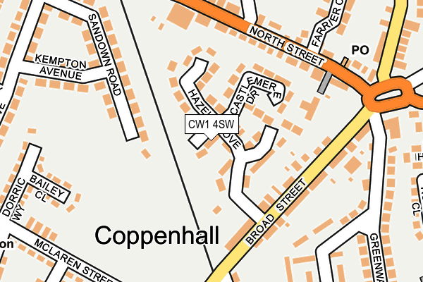 CW1 4SW map - OS OpenMap – Local (Ordnance Survey)