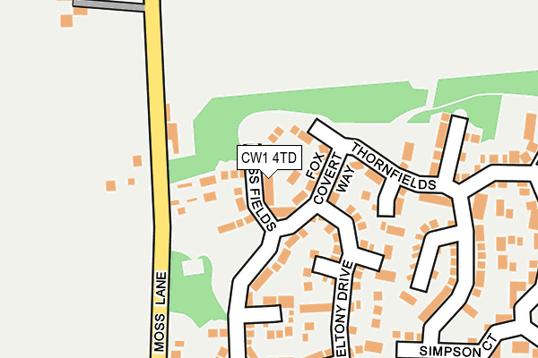 CW1 4TD map - OS OpenMap – Local (Ordnance Survey)