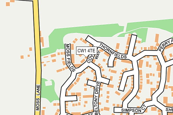 CW1 4TE map - OS OpenMap – Local (Ordnance Survey)