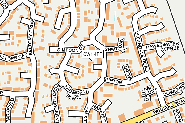 CW1 4TF map - OS OpenMap – Local (Ordnance Survey)