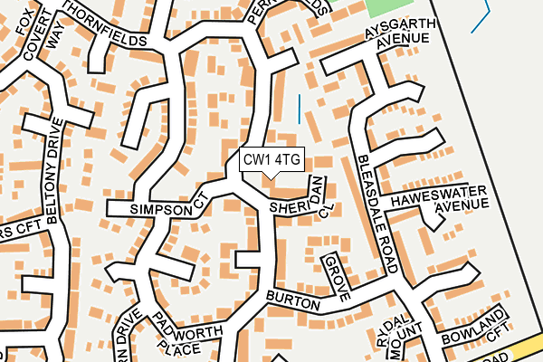 CW1 4TG map - OS OpenMap – Local (Ordnance Survey)