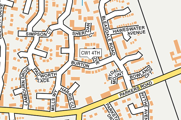 CW1 4TH map - OS OpenMap – Local (Ordnance Survey)