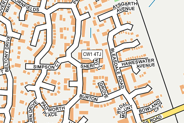 CW1 4TJ map - OS OpenMap – Local (Ordnance Survey)
