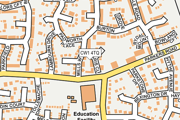 CW1 4TQ map - OS OpenMap – Local (Ordnance Survey)