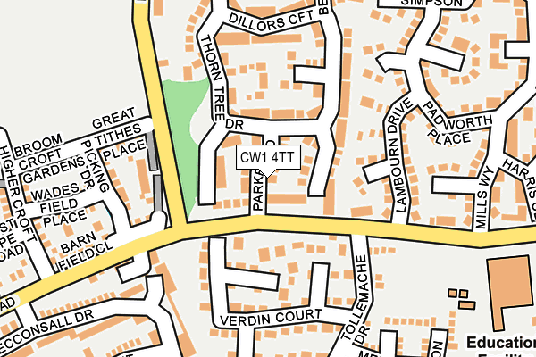 CW1 4TT map - OS OpenMap – Local (Ordnance Survey)
