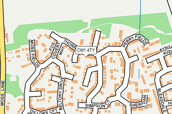 CW1 4TY map - OS OpenMap – Local (Ordnance Survey)