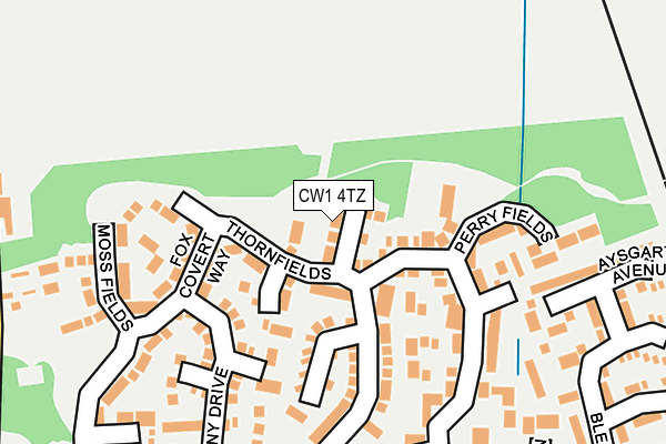CW1 4TZ map - OS OpenMap – Local (Ordnance Survey)