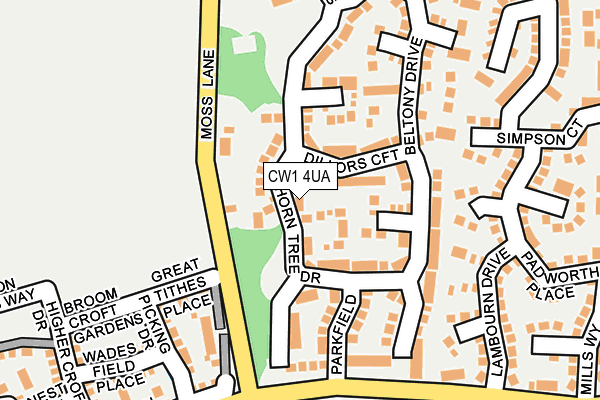 CW1 4UA map - OS OpenMap – Local (Ordnance Survey)