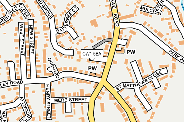 CW1 5BA map - OS OpenMap – Local (Ordnance Survey)