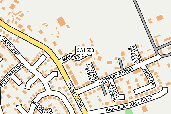 CW1 5BB map - OS OpenMap – Local (Ordnance Survey)