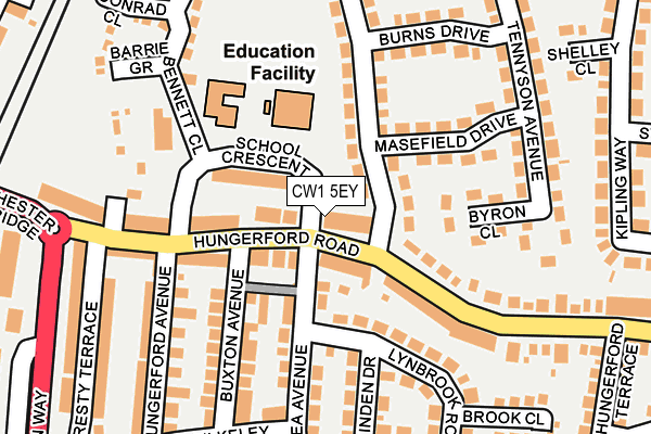 CW1 5EY map - OS OpenMap – Local (Ordnance Survey)