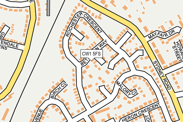 CW1 5FS map - OS OpenMap – Local (Ordnance Survey)
