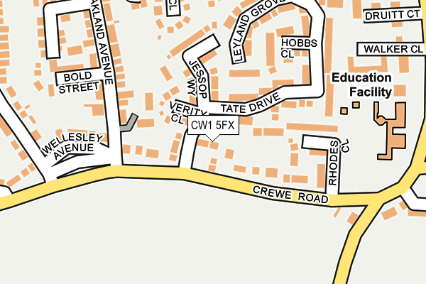 CW1 5FX map - OS OpenMap – Local (Ordnance Survey)