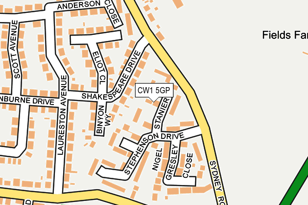 CW1 5GP map - OS OpenMap – Local (Ordnance Survey)