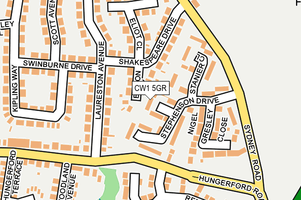 CW1 5GR map - OS OpenMap – Local (Ordnance Survey)