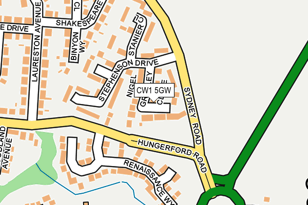 CW1 5GW map - OS OpenMap – Local (Ordnance Survey)