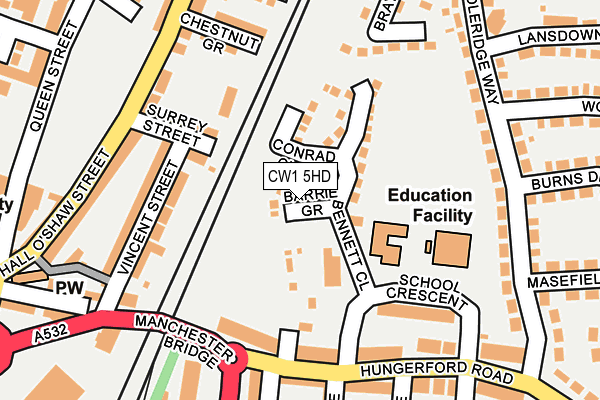 CW1 5HD map - OS OpenMap – Local (Ordnance Survey)