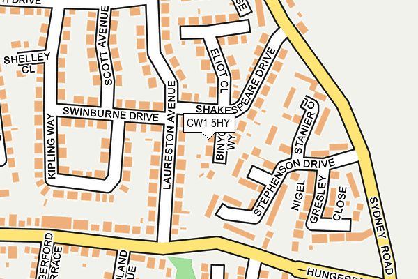 CW1 5HY map - OS OpenMap – Local (Ordnance Survey)