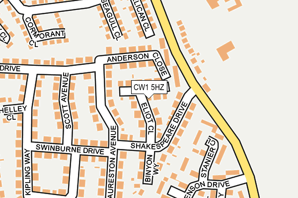 CW1 5HZ map - OS OpenMap – Local (Ordnance Survey)
