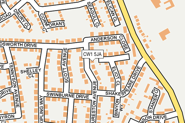CW1 5JA map - OS OpenMap – Local (Ordnance Survey)
