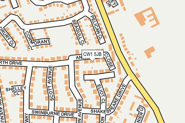 CW1 5JB map - OS OpenMap – Local (Ordnance Survey)