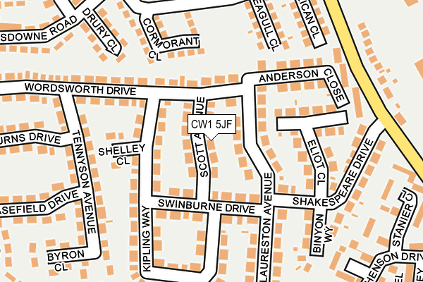 CW1 5JF map - OS OpenMap – Local (Ordnance Survey)