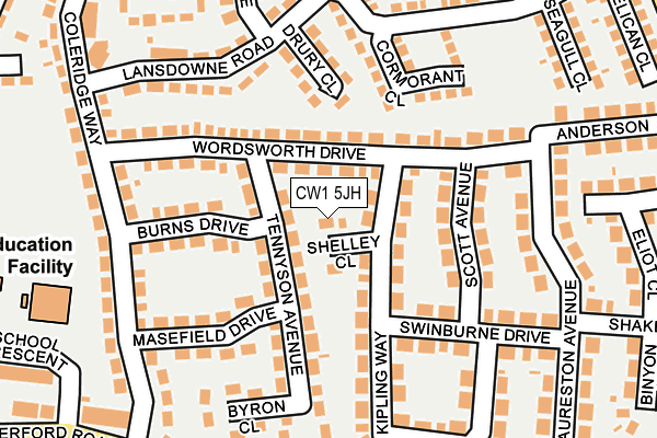 CW1 5JH map - OS OpenMap – Local (Ordnance Survey)