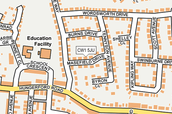 CW1 5JU map - OS OpenMap – Local (Ordnance Survey)