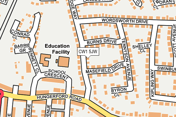 CW1 5JW map - OS OpenMap – Local (Ordnance Survey)