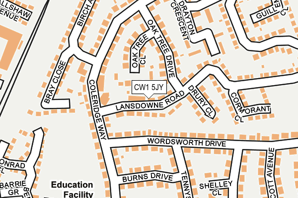 CW1 5JY map - OS OpenMap – Local (Ordnance Survey)